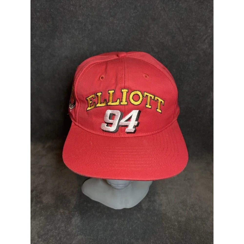 Vintage 90s McDonald's Racing Team Bill Elliot 94 Promo Snapback Hat Red 1995
